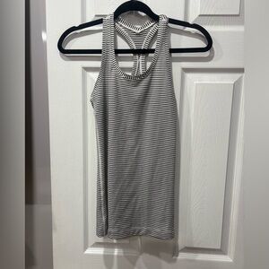 Lululemon Athletica Black and White Striped Tank Top